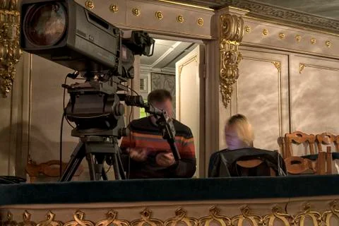 Professional digital video camera. Stock Photos