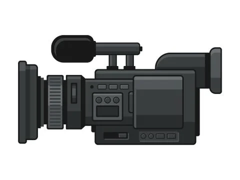 Professional Digital Video Camera Recorder Icon. Vector Stock Illustration
