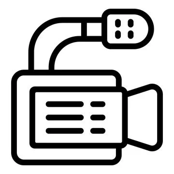 Professional digital video camera recording with external microphone Stock Illustration