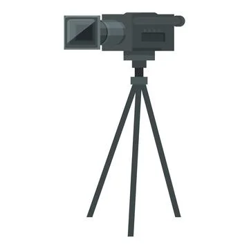 Professional digital video camera on tripod recording イラスト素材
