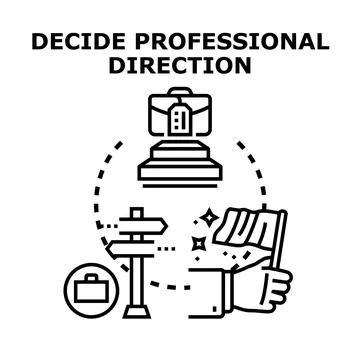 Professional direction decision career choice concept Stock Illustration