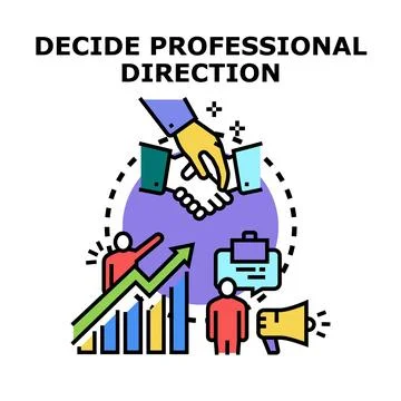 Professional direction decision making and career development Illustrazione stock