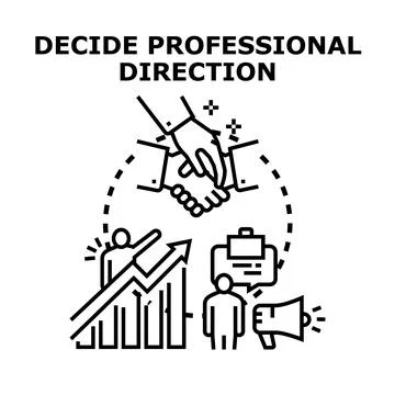 Professional direction decision making and career development Stock Illustration