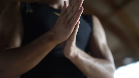 A professional distance jumper prepares for the attempt, rubs his hands Stock Footage 119501145