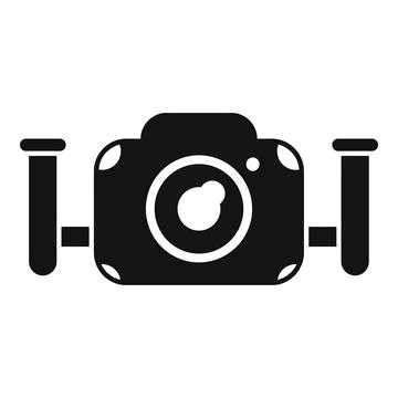 Professional diving camera icon simple vector. Tropical vacation Stock Illustration