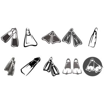 Professional Diving Swim Training Flippers 库存插图
