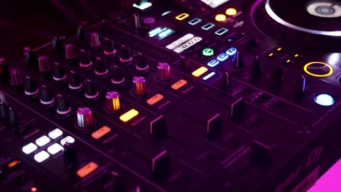 Professional DJ controller in club Stock Footage 327280294
