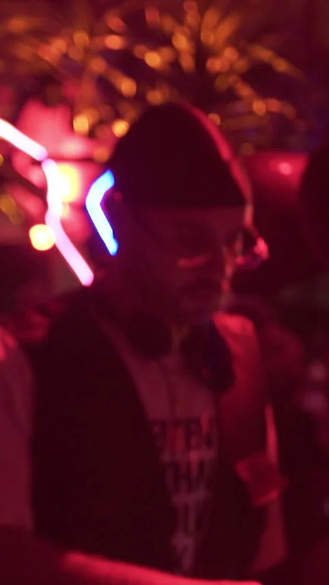 Professional DJ Performing Live at Beach Club Night Party in Bali Stock Footage 337902893