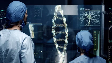 Professional Doctors Analyzing DNA Structure. Video stock 122171240