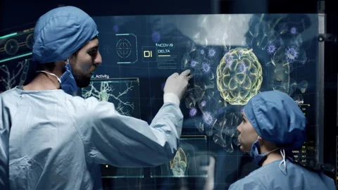 Professional Doctors Analyzing Viral Outbreak of Coronavirus Covid 19 Delta Stock Footage 157649351