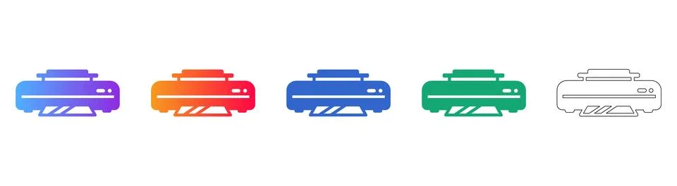 Professional Document Scanner Icon Set Stock Illustration