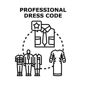 Professional dress code concept offering various clothing styles Stock Illustration