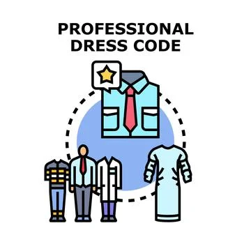 Professional dress code concept offering various clothing styles Stock Illustration
