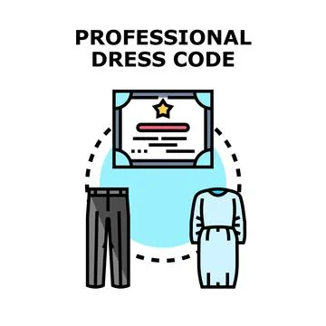 Professional dress code requirements for business attire Stock Illustration