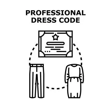 Professional dress code requirements for business attire Stock Illustration