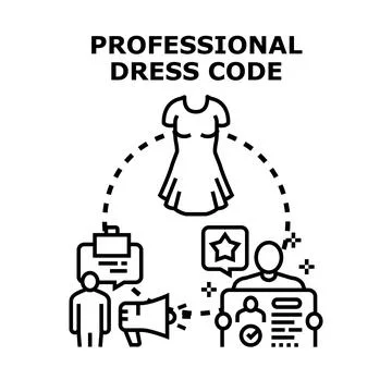 Professional dress code requirements vector concept illustration Stockillustratie
