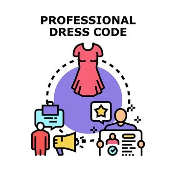 Professional dress code requirements vector concept illustration Stock Illustration
