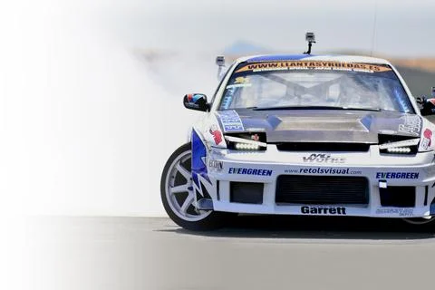 PROFESSIONAL DRIFT CAR IN CIRCUIT Stock Photos