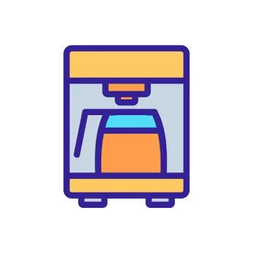 Professional drip coffee machine icon vector outline illustration Illustrazione stock