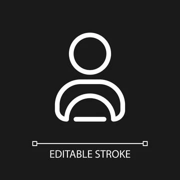 Professional driver pixel perfect white linear ui icon for dark theme Stock Illustration