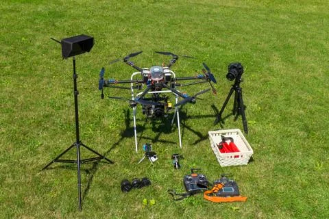 Professional drone with camera Stock Photos