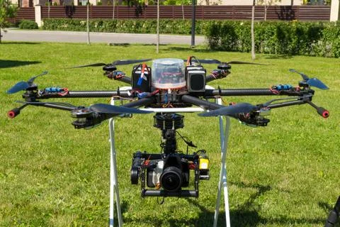 Professional drone with camera 写真素材