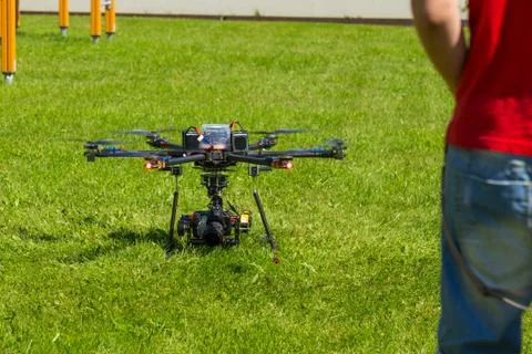 Professional drone with camera Stock Photos