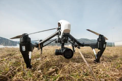 Professional drone on ground Stock Photos