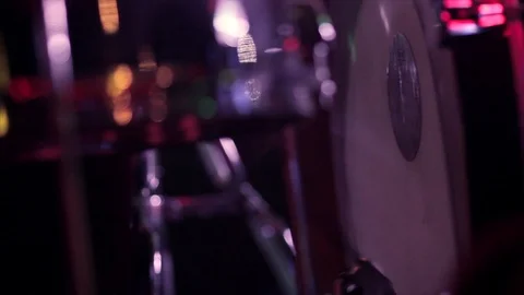Professional drum set closeup. Drummer with drums, live music concert Stock Footage 86634320