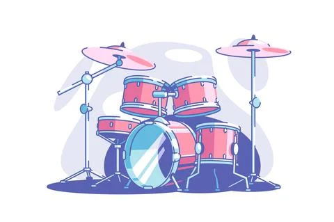 Professional drum set Stock Illustration