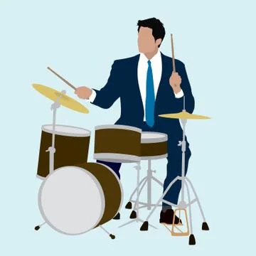 Professional Drummer Stock Illustration