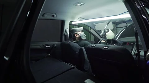 Professional dry cleaning and detailing of the car interior Stock-Footage 240900532
