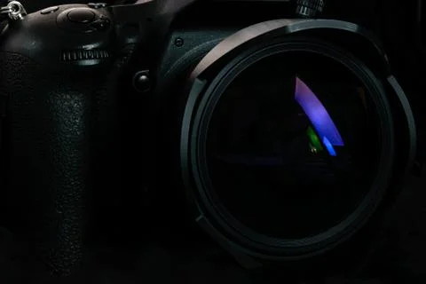 Professional DSLR camera background Stock Photos