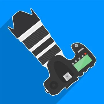 Professional DSLR camera vector Illustration .Professional DSLR camera Stock Illustration