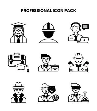 Professional DuoTone Bundle Icons Pack Stock Illustration