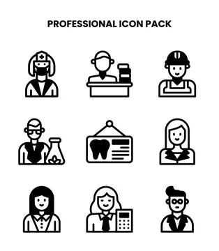 Professional DuoTone Design Icons Pack Stock Illustration