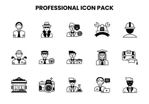 Professional DuoTone Graphics Icons Pack Illustrazione stock