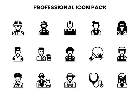 Professional DuoTone Graphics Icons Pack Stock Illustration