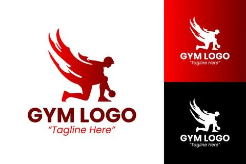 Professional Dynamic Gym Logo Stock Illustration