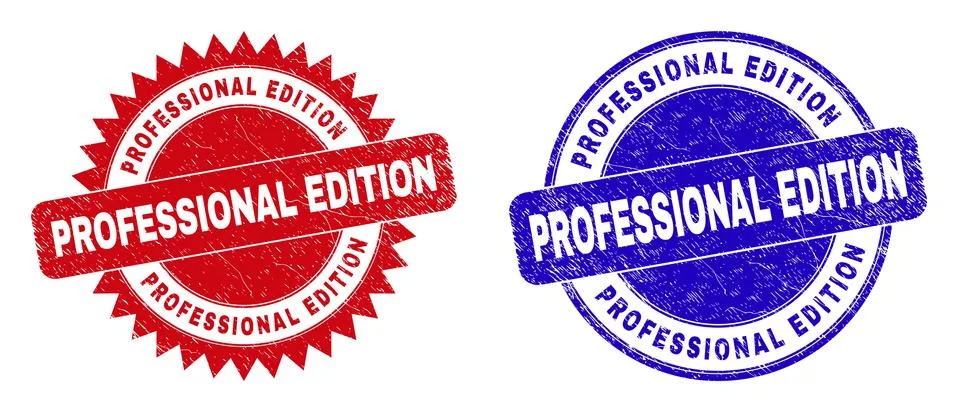 PROFESSIONAL EDITION Rounded and Rosette Watermarks with Unclean Style Ilustración de archivo