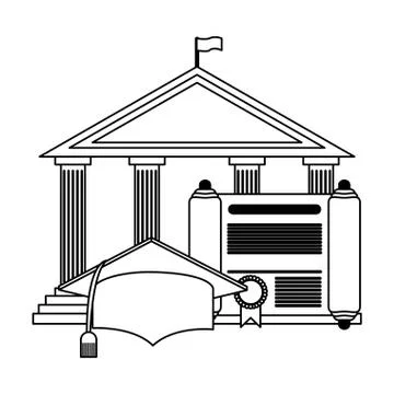 Professional education elements in black and white 스톡 일러스트