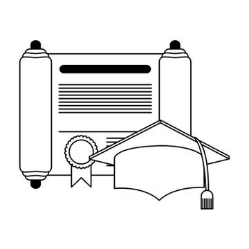 Professional education elements in black and white Stock Illustration