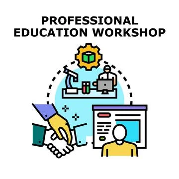 Professional education workshop concept developing skills and career Illustrazione stock