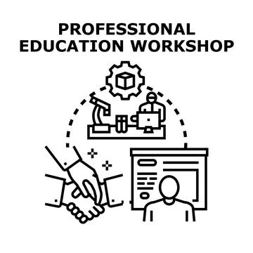 Professional education workshop concept developing skills and career Stock Illustration