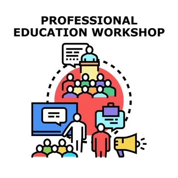 Professional education workshop training and development concept Stock Illustration