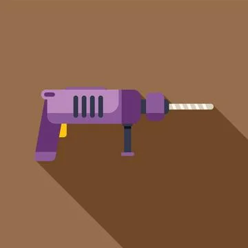 Professional electric hammer drill for construction works and renovations Stock Illustration