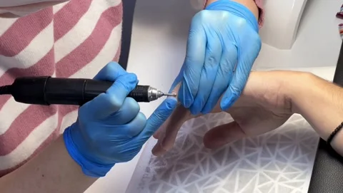 Professional Electric Nail Drill Manicure Stock Footage 257229681
