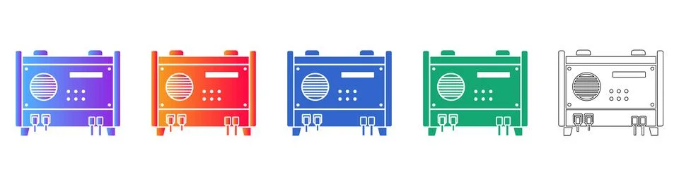 Professional Electrical Control Panel Icons Ilustração Stock