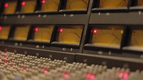 Professional Electronic Audio Mixing Console With Faders, Adjusting Knobs, 스톡 동영상 130447808