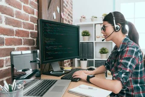 Professional elegant woman computer engineer 写真素材
